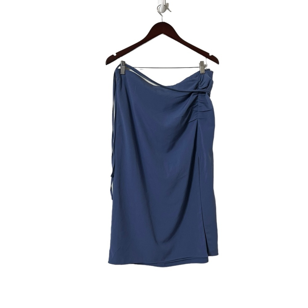 ABERCROMBIE & FITCH Blue Wrap Slit Midi Skirt - Picture 2 of 7